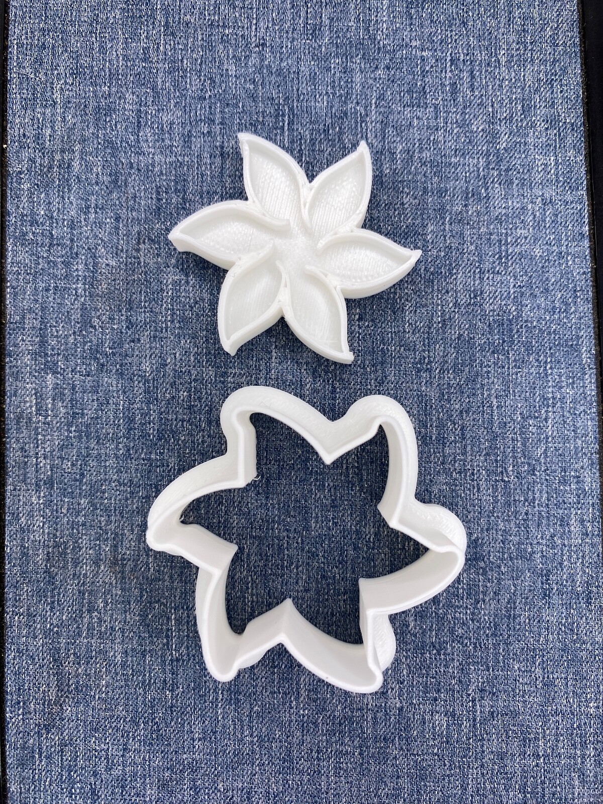 Six Petals Floral Polymer Clay Cutter and Stamp Set