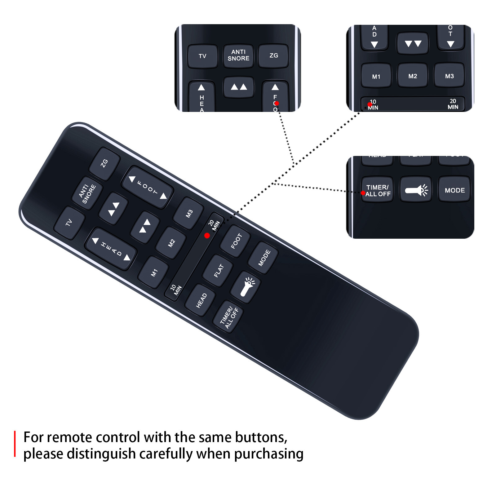 For Richmat HJH55 Model C121480H550044 Adjustable Bed Remote Control Replacement