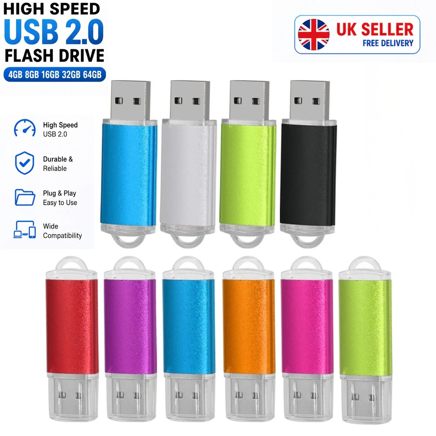MEMORY STICK USB 2.0 HIGH SPEED PEN FLASH DRIVE 1/2/4/8/16/32/64/128 GB LOT