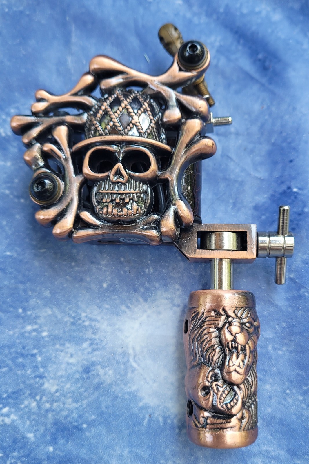 Skull Hat Style Art Tattoo Machine Gun Machine GunsCopper Color