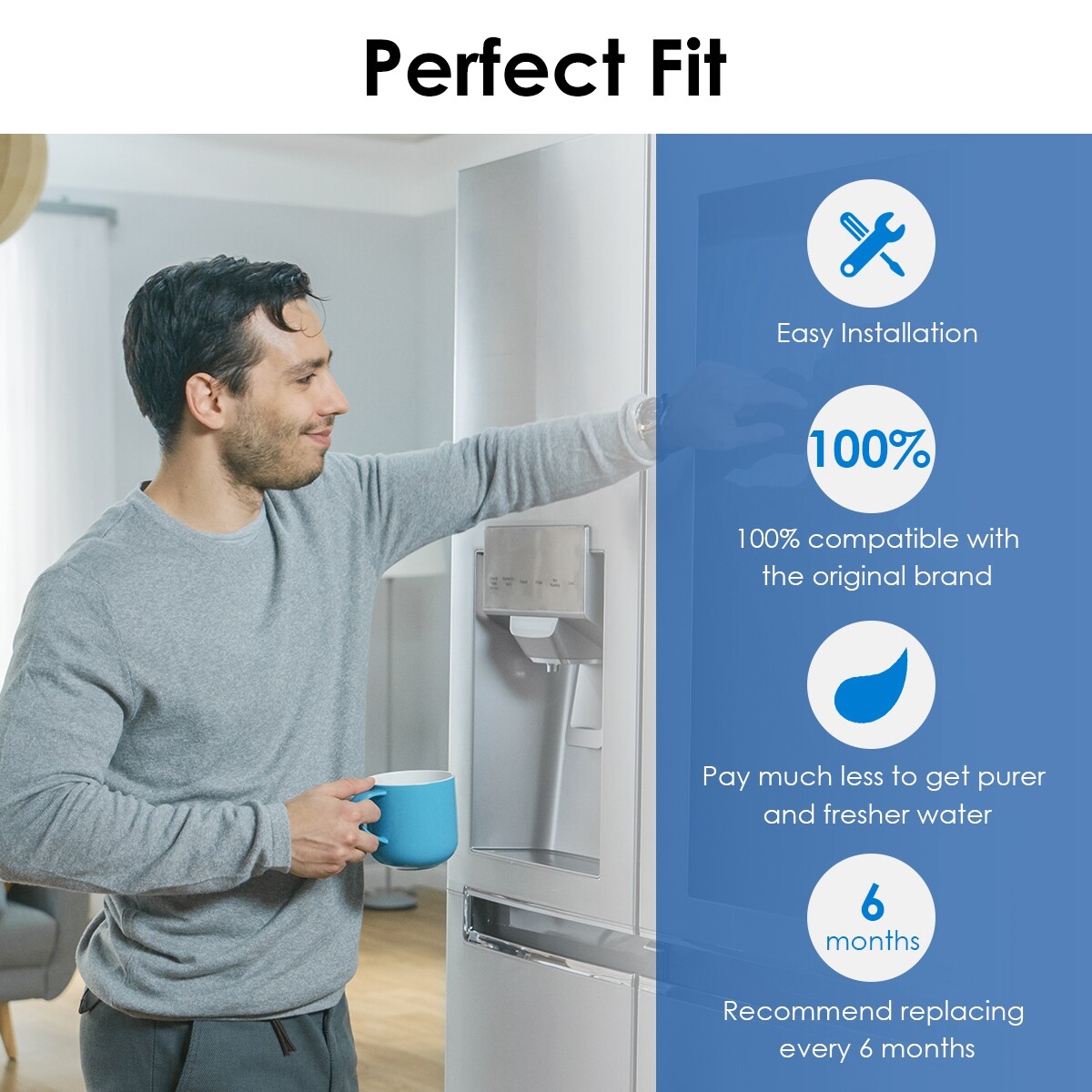 5 Pack Fit for LG LT700P ADQ36006101 Kenmore 469690 Refrigerator Water Filter US