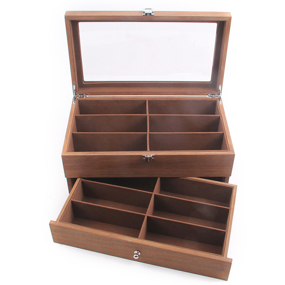 Eyeglass Case Sunglasses Box Organizer Glasses 12-Bits Display Storage Case Gift