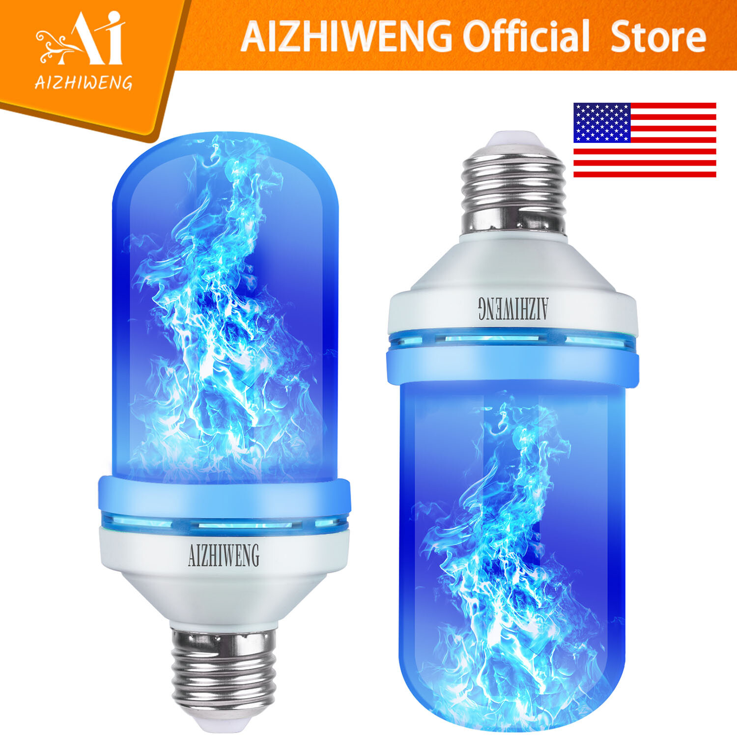 LED Flame Light Bulbs 4 Modes Fire Light Bulbs E26 Base for Christmas Decoration