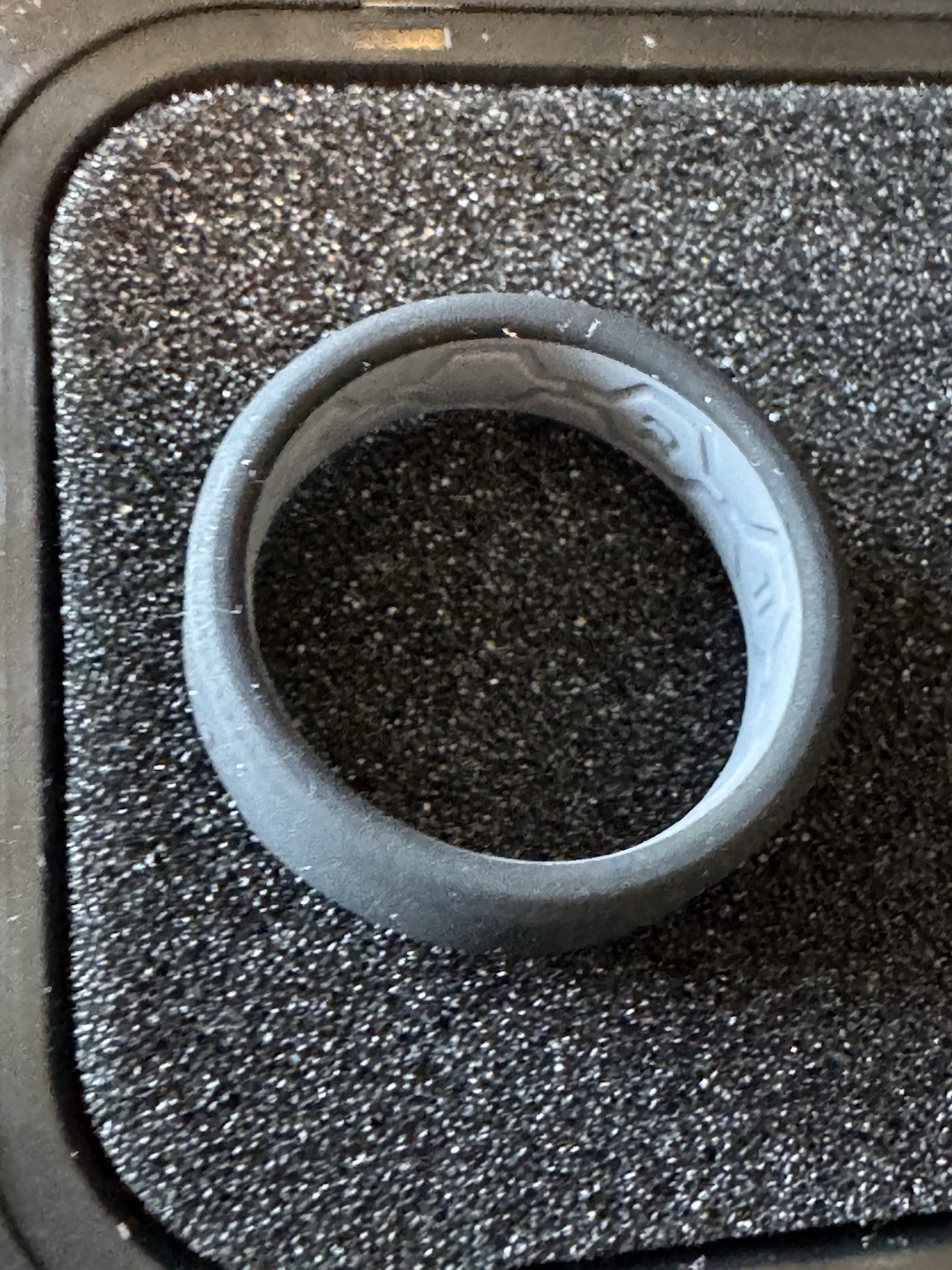 Ridge Alpine Navy Beveled Rounded Tungsten & Black Silicone Ring Set - Size 11.5