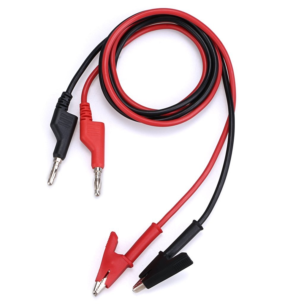 Multimeter Banana Plug to Crocodile Alligator Clip Probe, 2PCS 4mm Stackable...