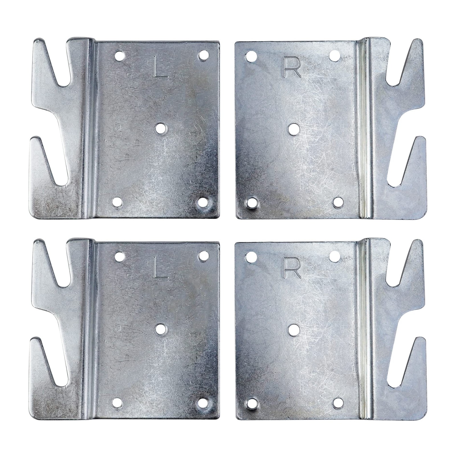 4 PCS Heavy Duty Universal Wood Bed Rail Hook Plates for Frame Bracket Headbo...
