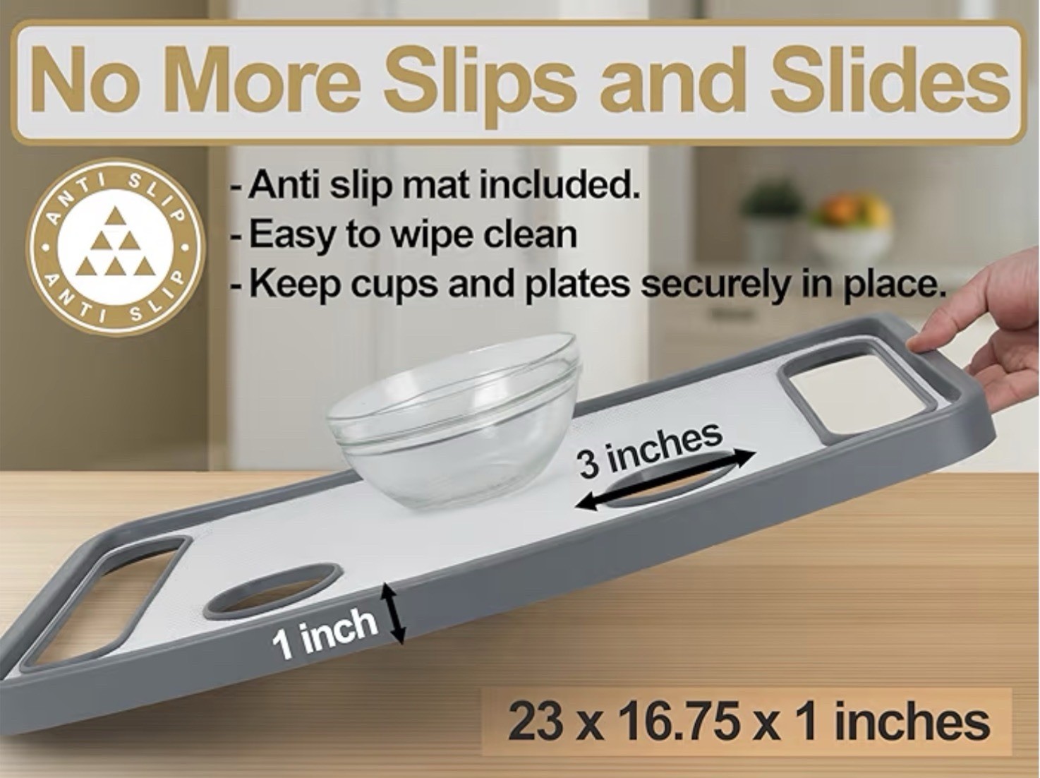 Pearze®️ Walker Tray for Rolling Folding Walker with Cup Holders ~ Nonslip Mat