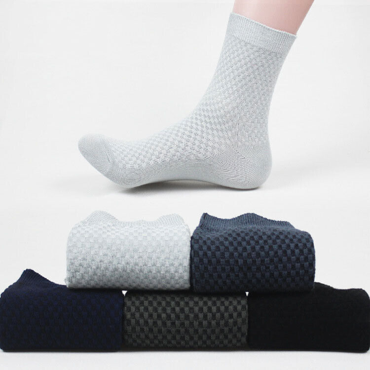 5 Pairs Bamboo Fiber Men Casual Dress Business Soft Breathable Short Long Socks