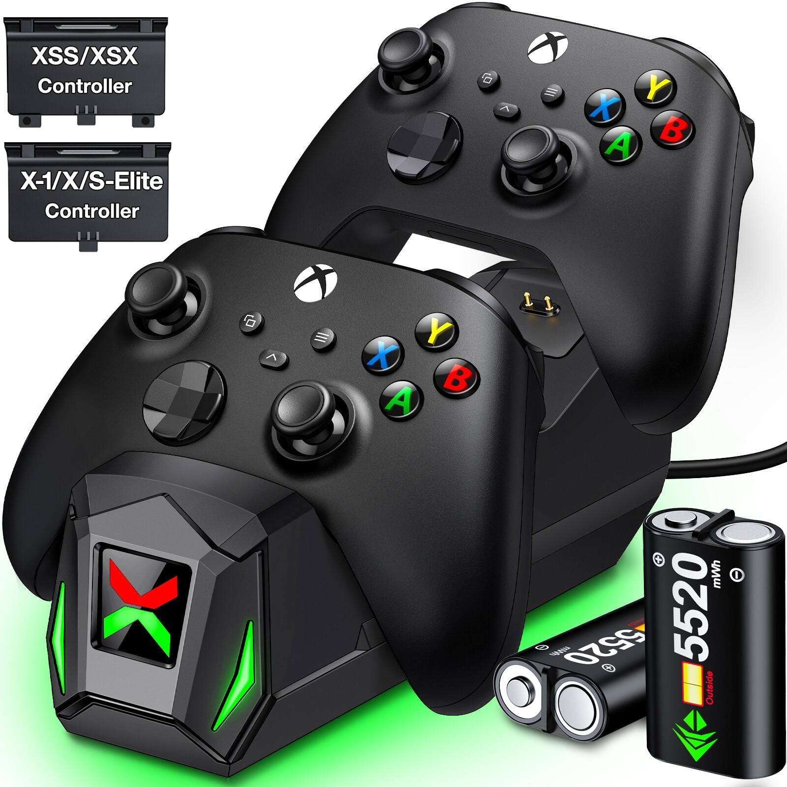Rechargeable Battery For Xbox Series X/S Controller Fast Charging Station Dock