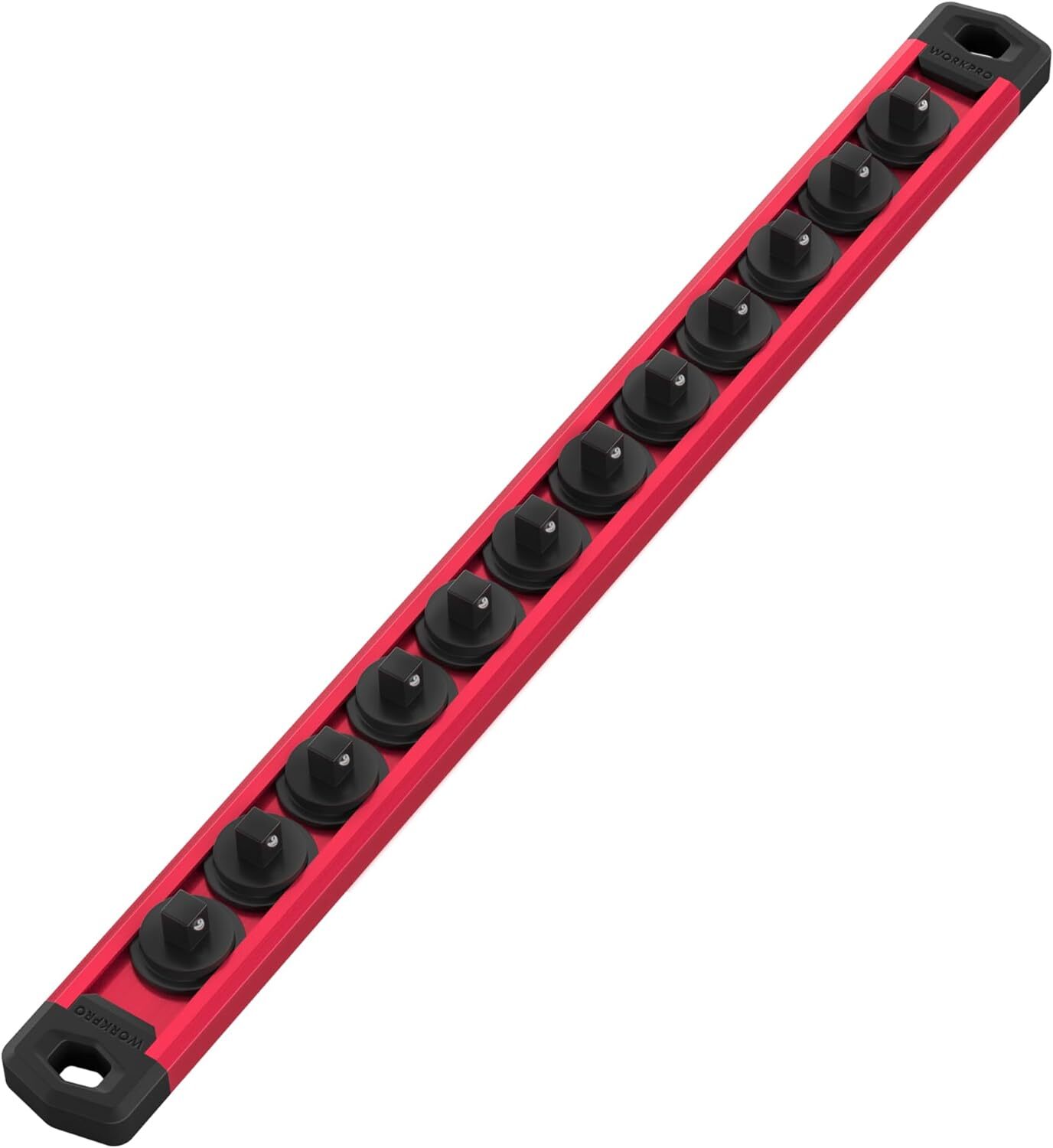 WORKPRO1/4''DriveMagnetic Socket Organizer MultiColor Aluminum Alloy Socket Rail