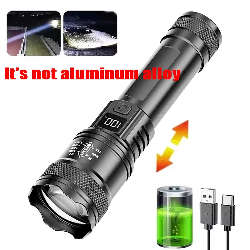Rechargeable 990000LM LED Flashlight Tactical Police Super Bright Torch Zoomable
