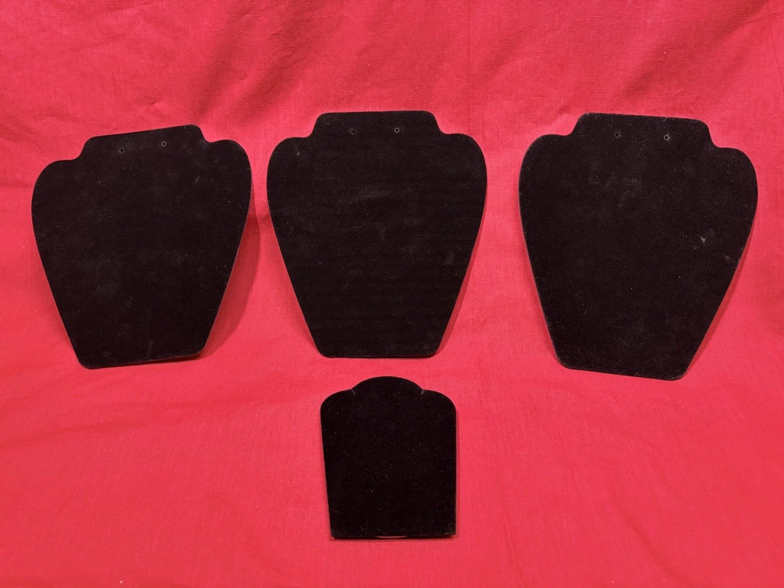 Necklace Earring Set Jewelry Padded Black Velvet Display Easel Stand Lot Of 4