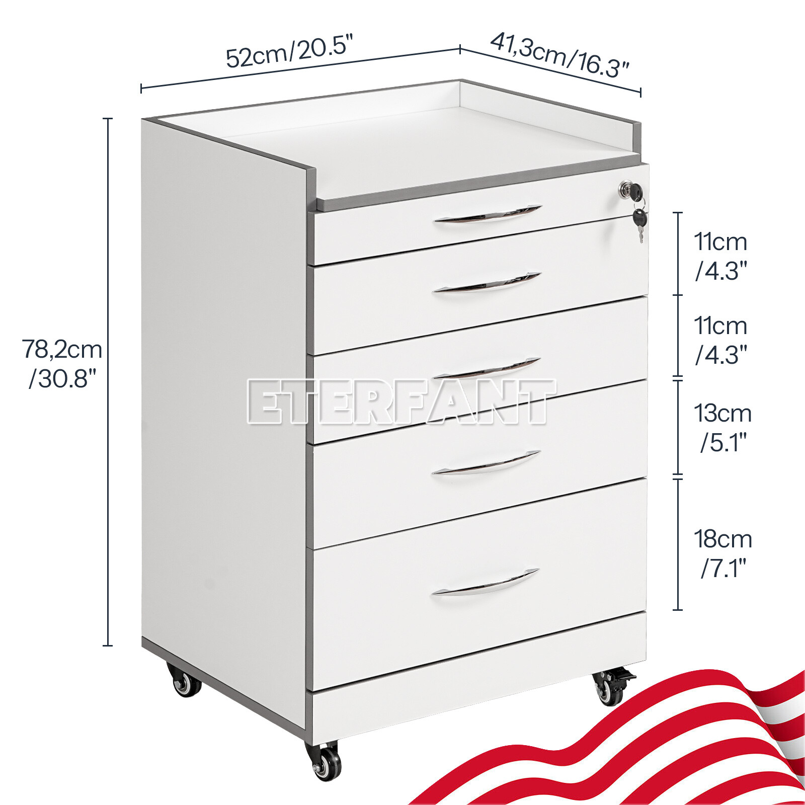 Dental Trolley Cart with Socket/Cart Acrylic Mobile Wooden Cabinet 4/5Drawers US