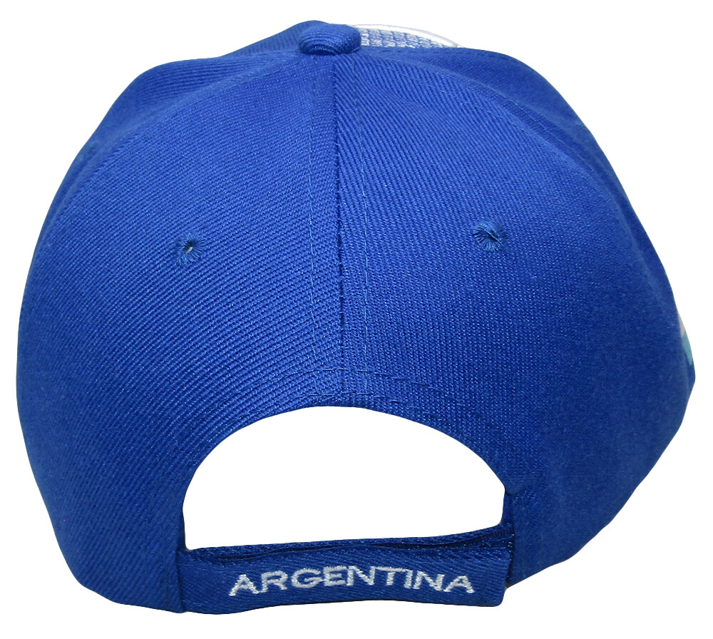 Argentina Country Royal Blue White Letter Crest Patch Side Embroidered Hat Cap