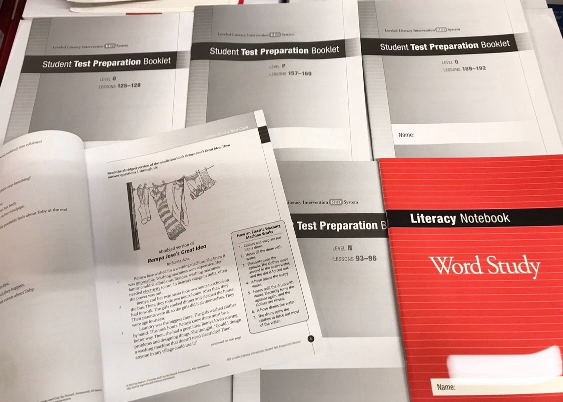 FOUNTAS & PINNELL Red System LLI Level L-Q Student Test Prep Booklets Word Study