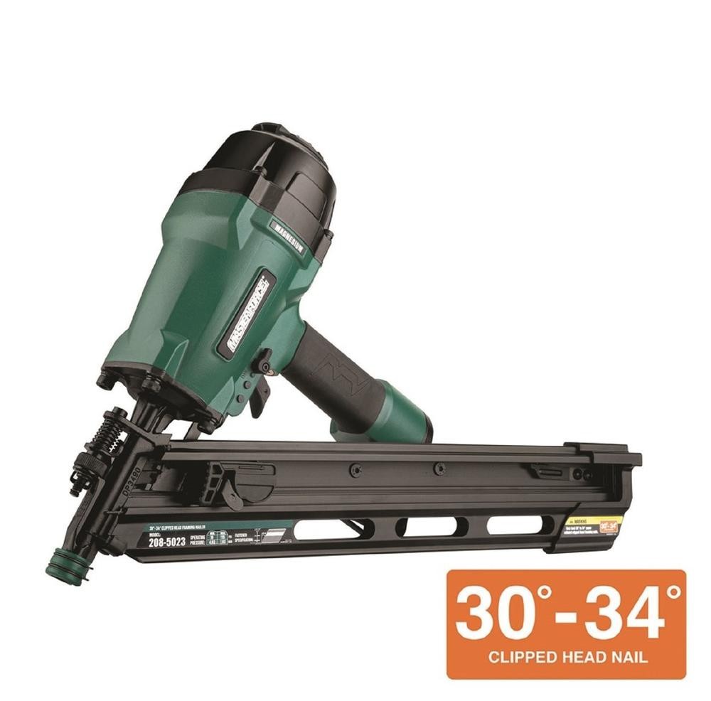 Pneumatic 34° 3 1/2" Clipped Head Framing Nailer Dual Mode Trigger Nail Gun