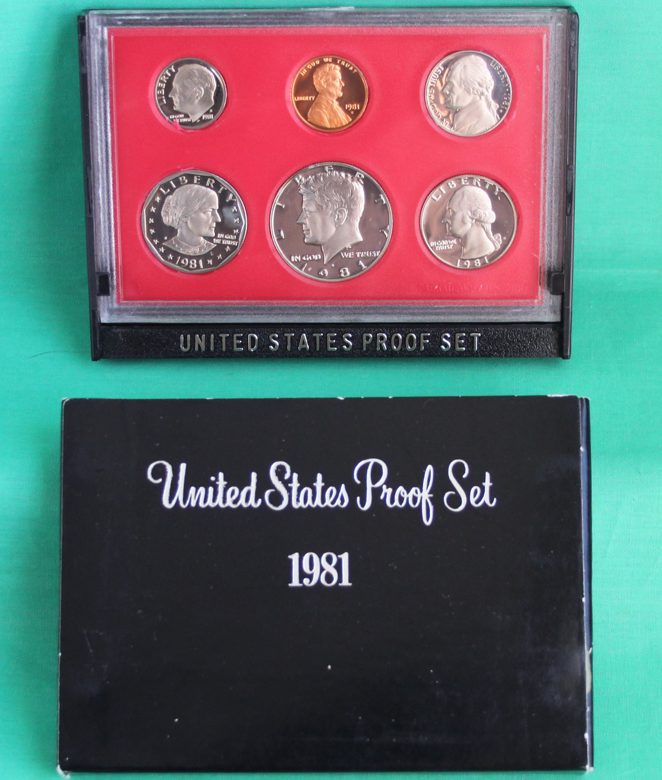 1981 S United States Mint Annual 6 Coin Proof Set with Original Box as Issued
