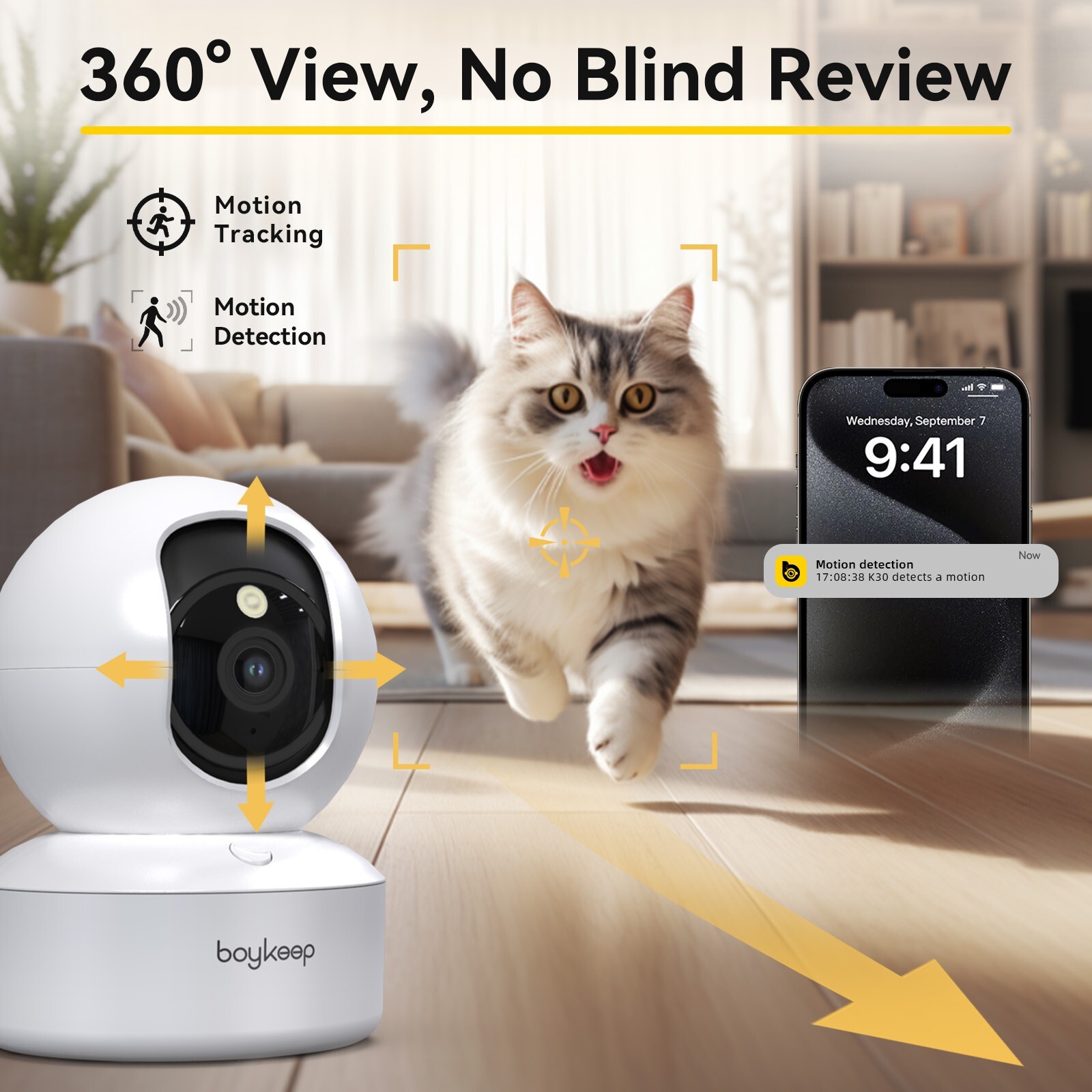 1PC Wireless 5G WiFi Security Camera 2K Smart Indoor Night Vision Wired Cam