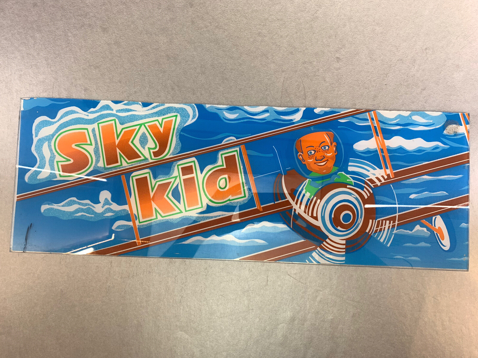 Vintage Original Sky Kid Pin Ball Machine Translite Acrylic Sign Game