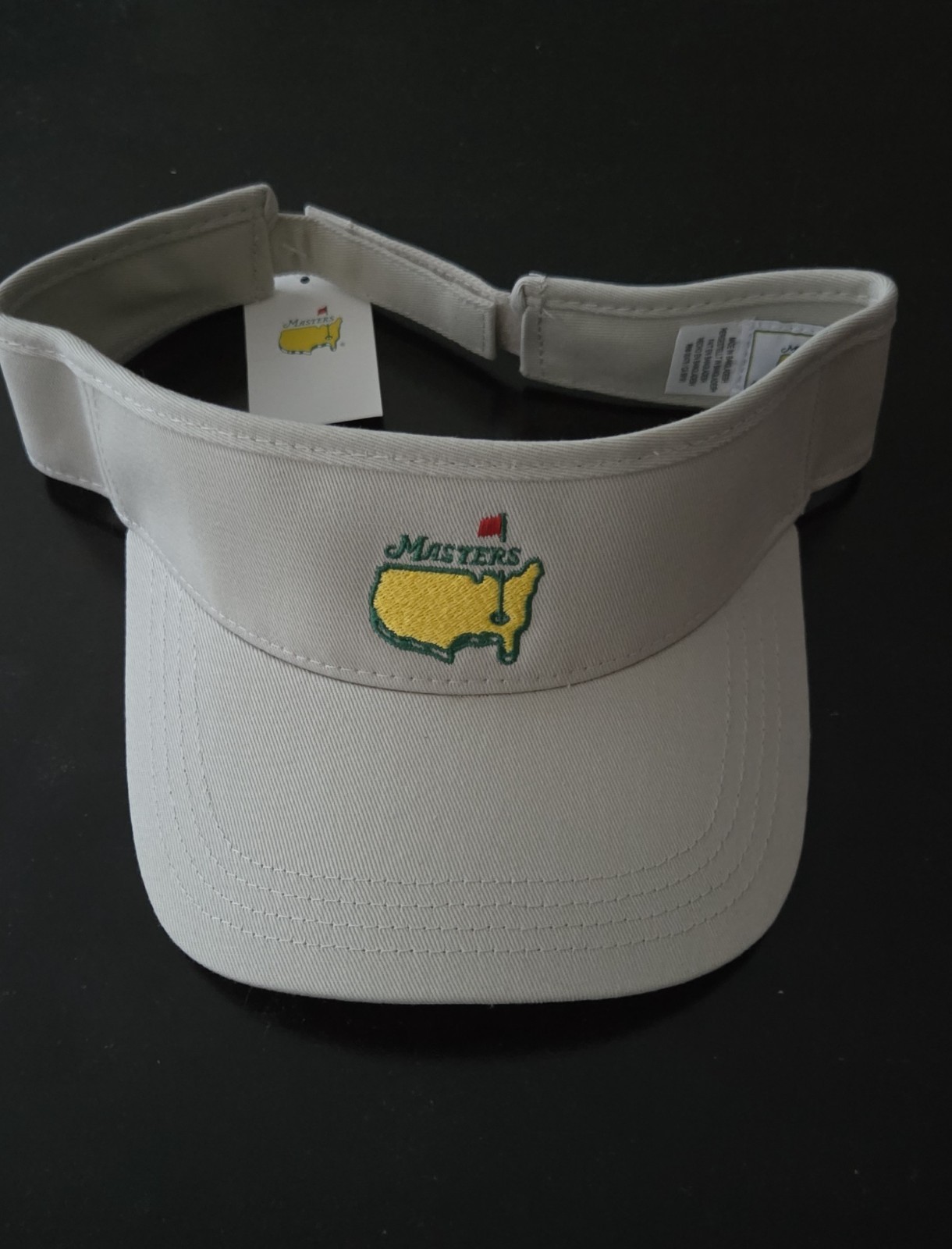 Masters Golf Beige Visor, Adjustable, Embroidered Logo, ANGC,PGA,Ryders Cup,NWT