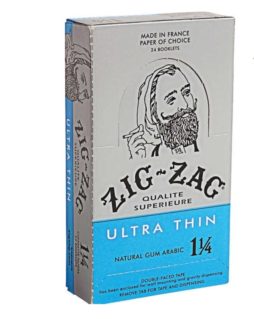 Zig Zag 1 1/4 Silver Ultra Thin Rolling Papers ZigZag Full Box USA Fast Shipper