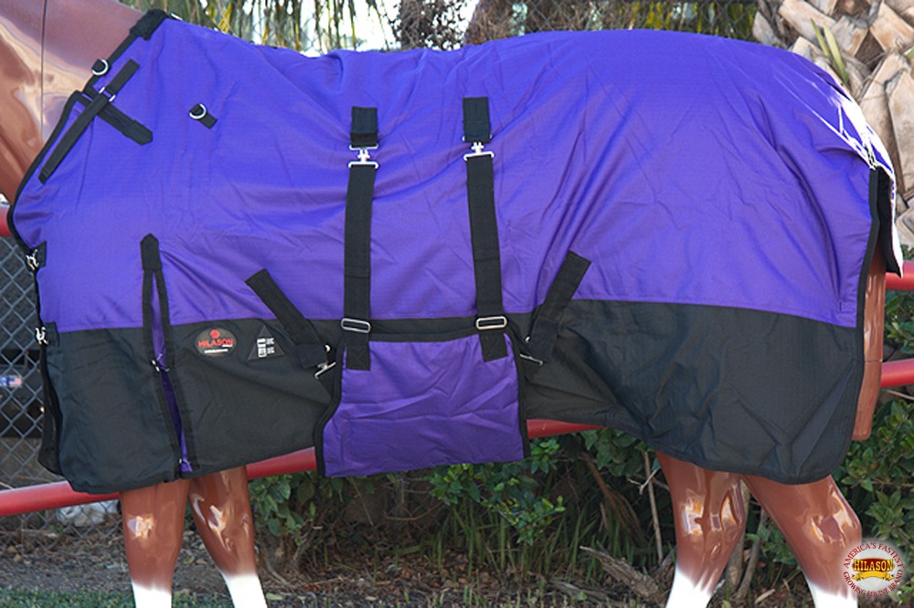 HILASON 1200D Winter Waterproof Poly Horse Turnout Blanket Belly Wrap Purple |