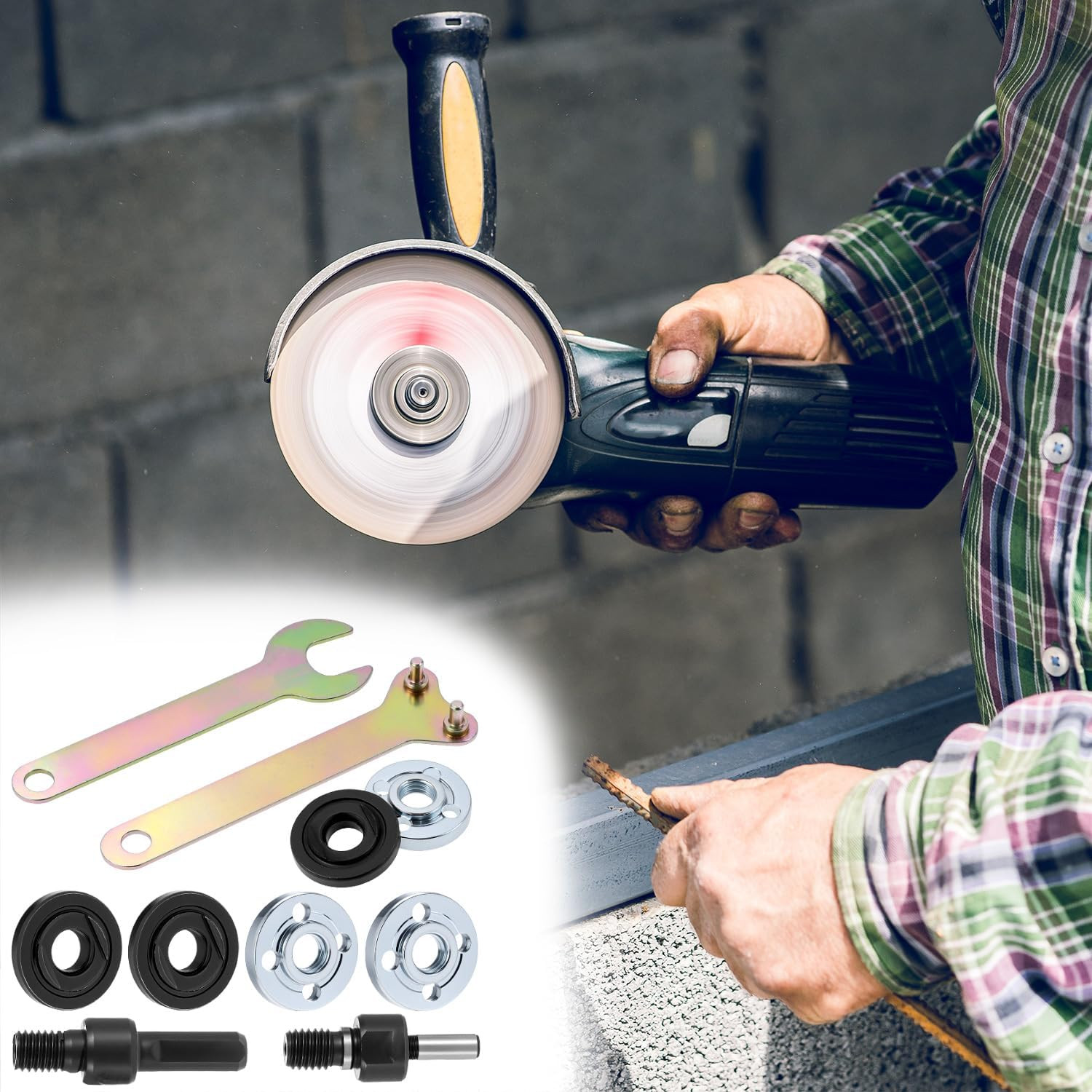 Drill Angle Grinder Adapter Conversion Kit, with 6Mm and 10Mm Mandrel Arbors 3 S