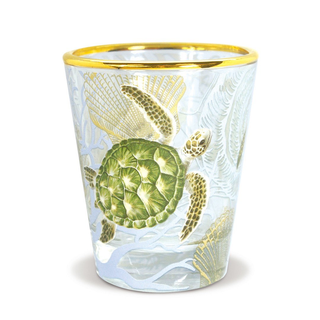 Hawaiian Shot Glass Honu Turtle Voyage