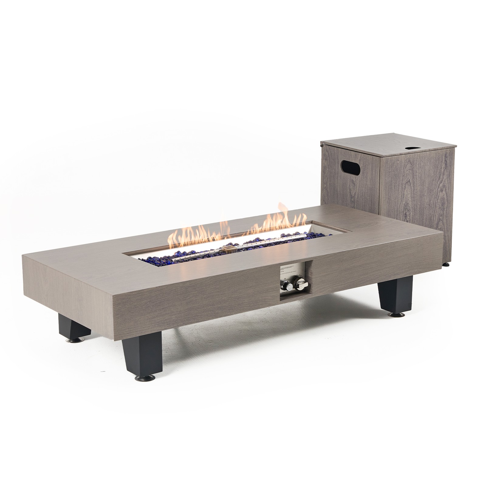 54 Inch Propane Fire Pit Table Outdoor Rectangular Heater 50000 BTU Stainless