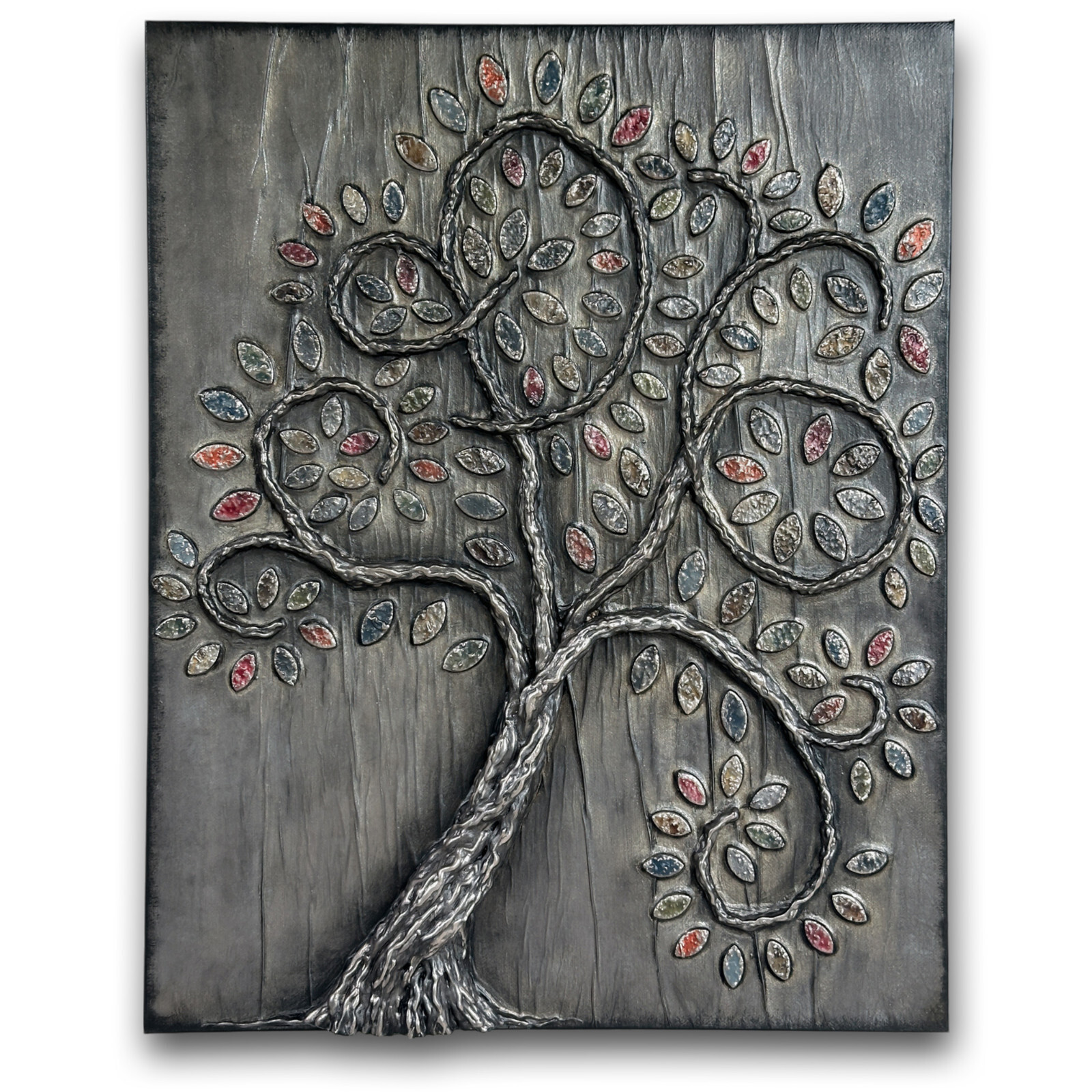 Modern Farmhouse Wall Art Small Original Tree Painting on Canvas, 16x20 inches