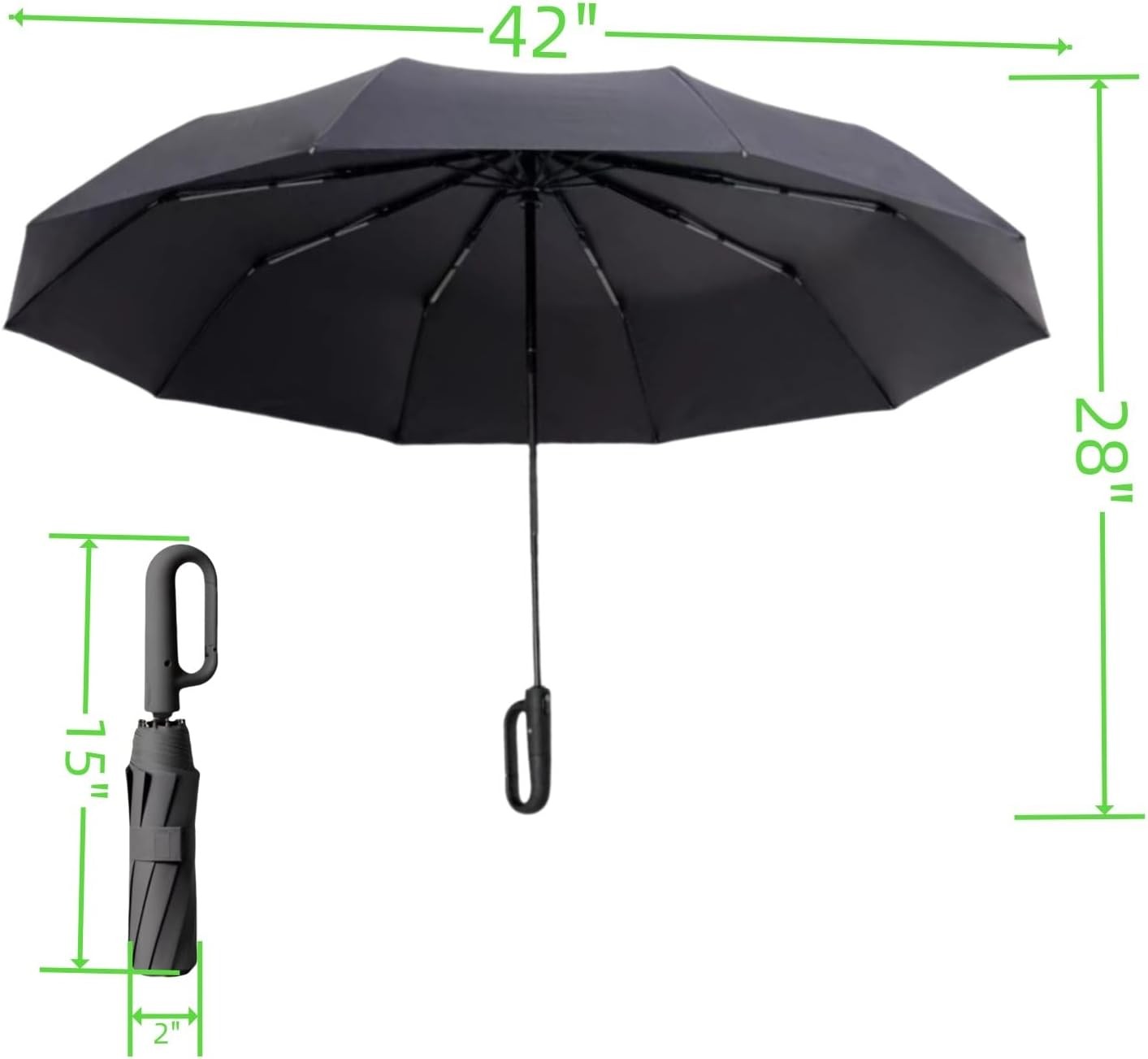 Travel Foldable Umbrella, Lightweight Automatic Open Close Umbrella with Handle
