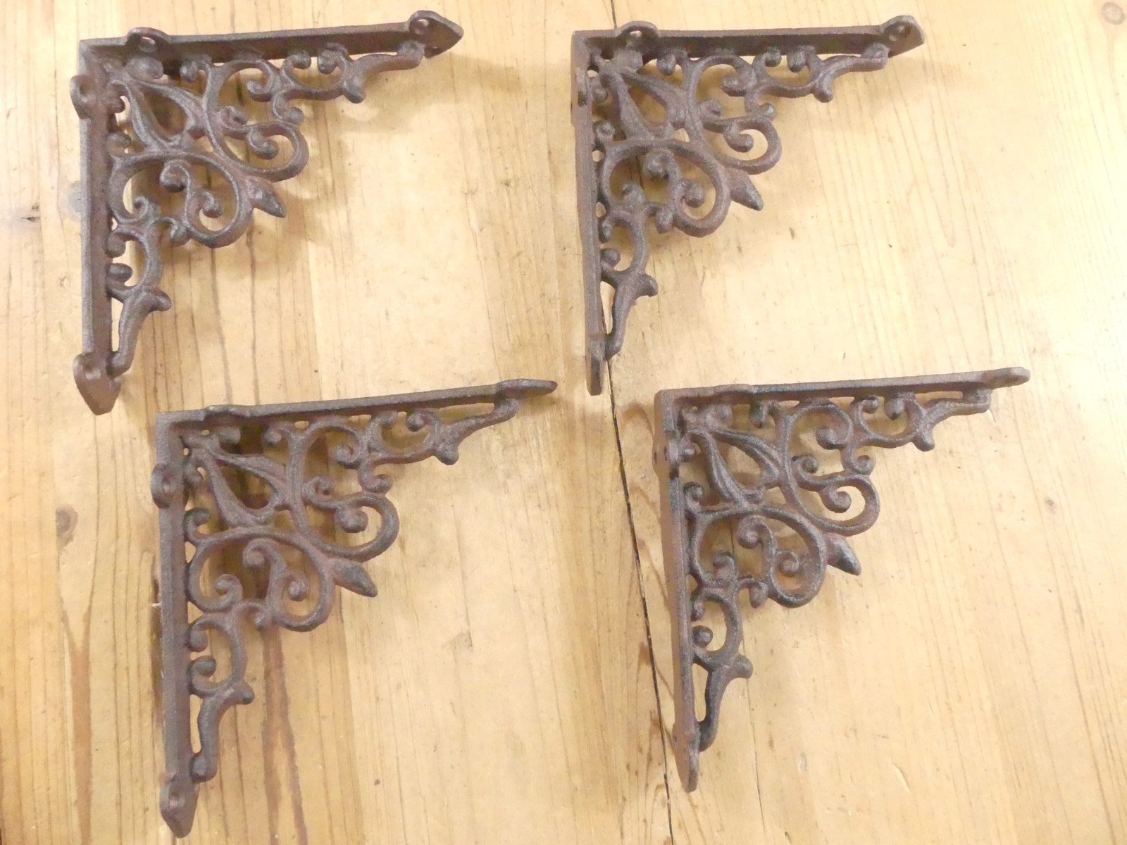 4 Antique Style Shelf Brace Wall Bracket Cast Iron Brackets Corbels Victorian