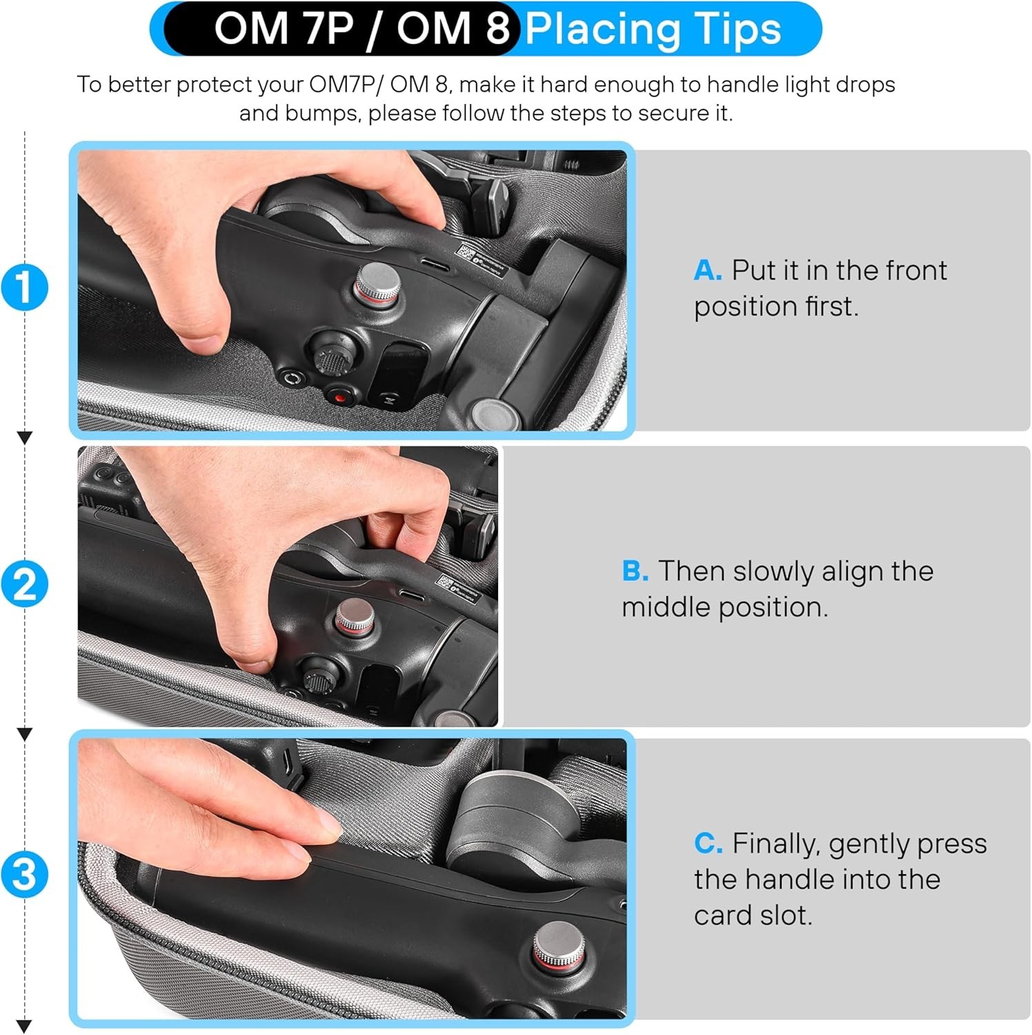 Lightweight & Durable Case for DJI Osmo Mobile 7/8 Gimbal - Large Capacity
