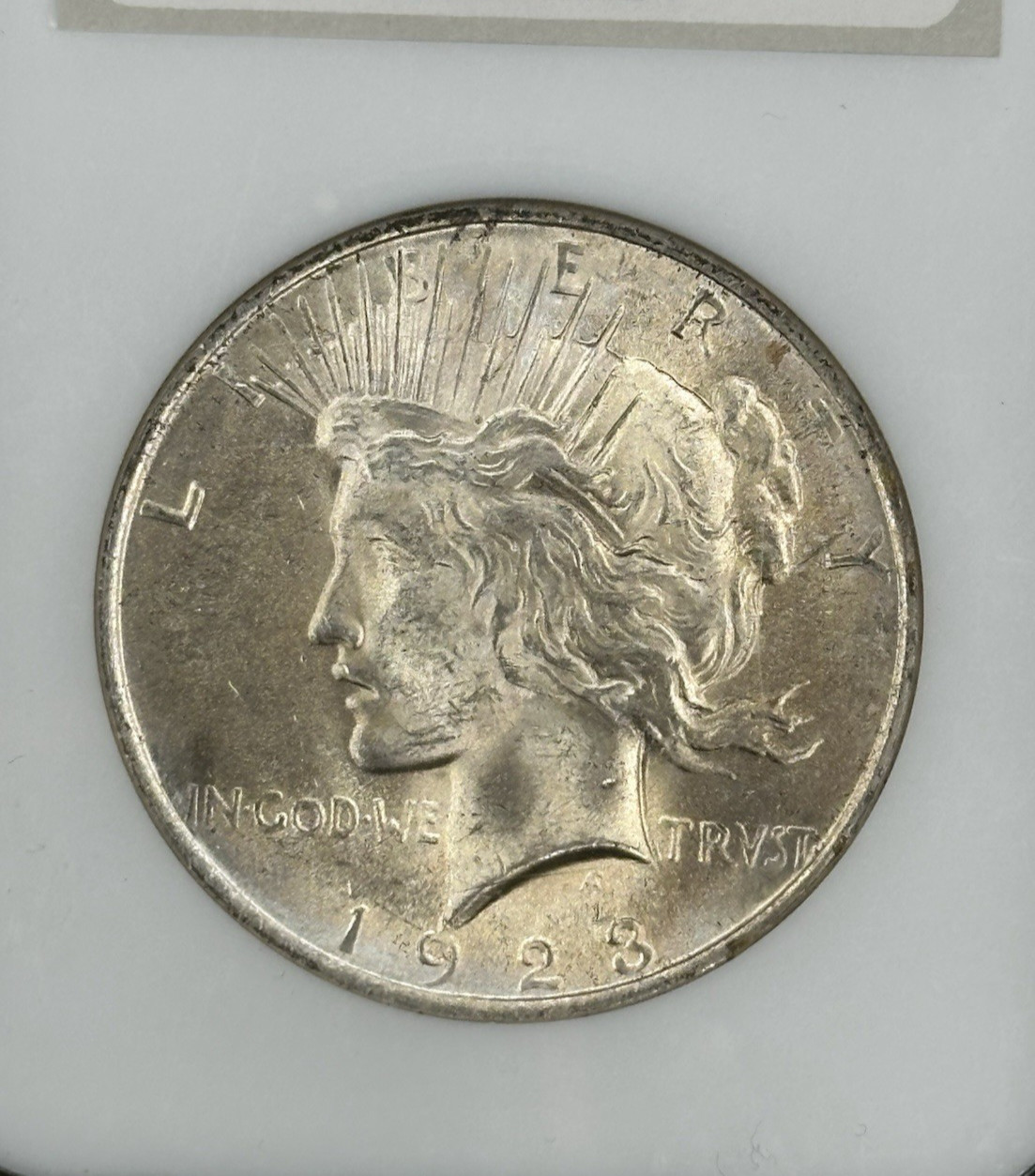 NGC MS 60 1923 Peace Dollar Sample Slab *SC
