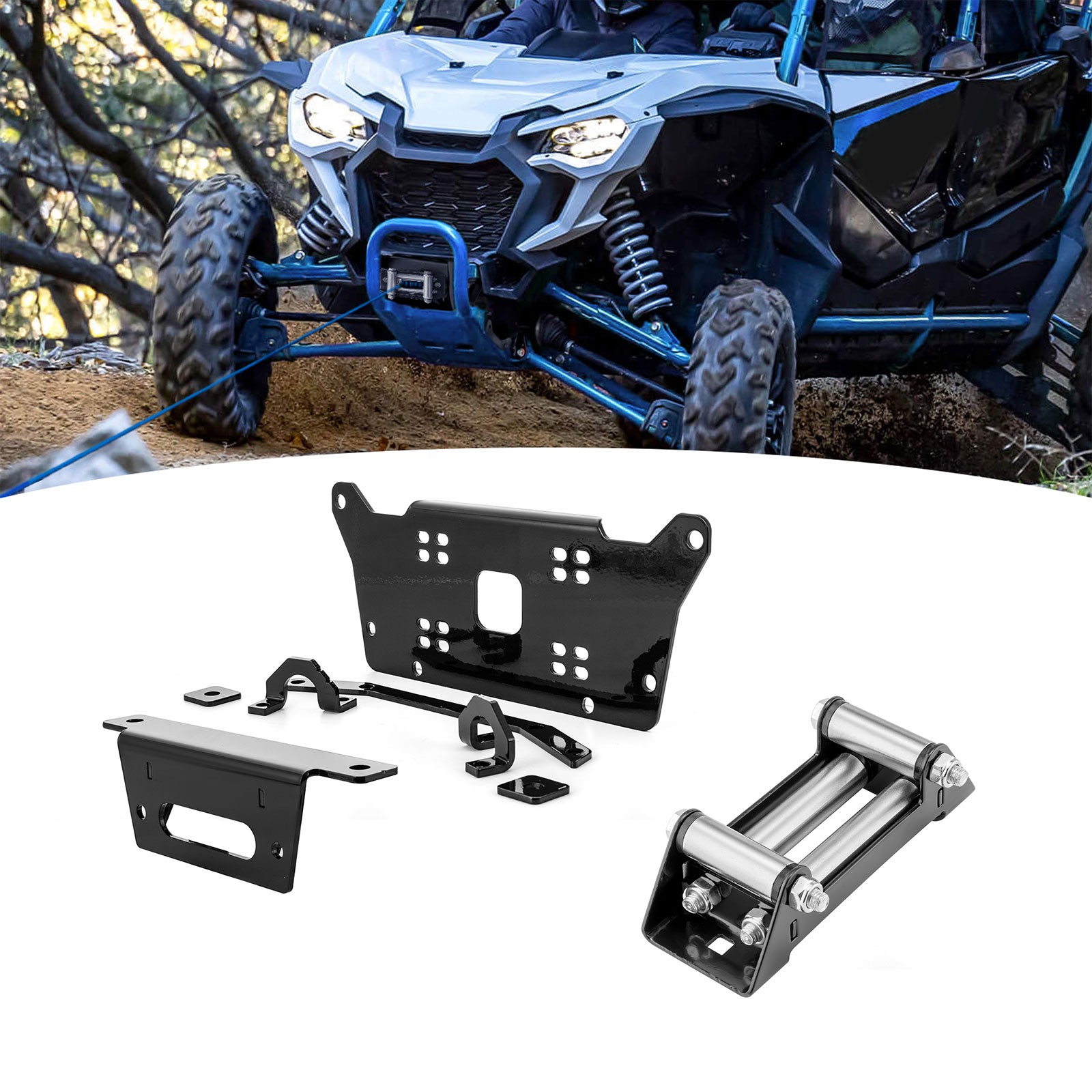 Steel Winch Mount & 6" Winch Roller Fairlead For Honda Talon 1000X/1000R 2019-26