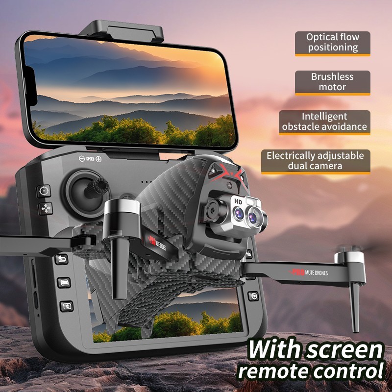 cs26 Drone with Screen Remote Control, Electric Adjustment Dual Camera, Optical
