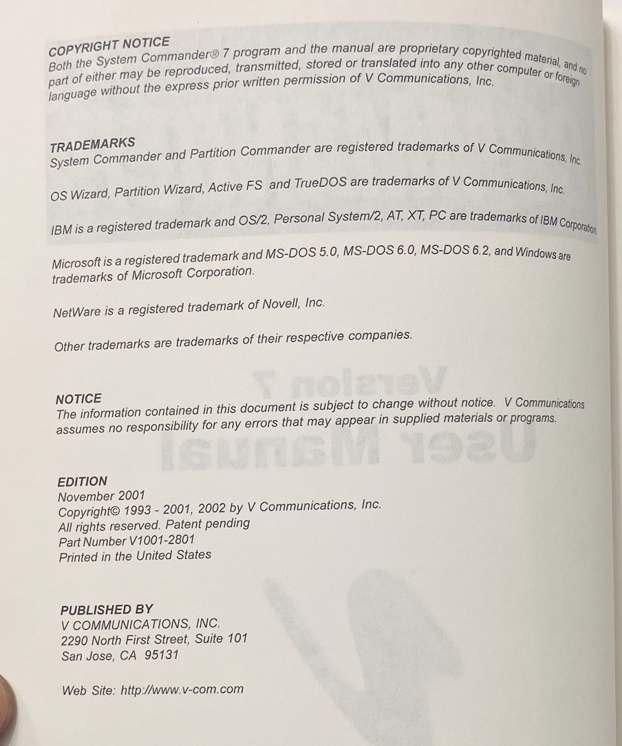 System Commander Version 7 User Manual VCOM Computing Guide Windows Linux (2001)