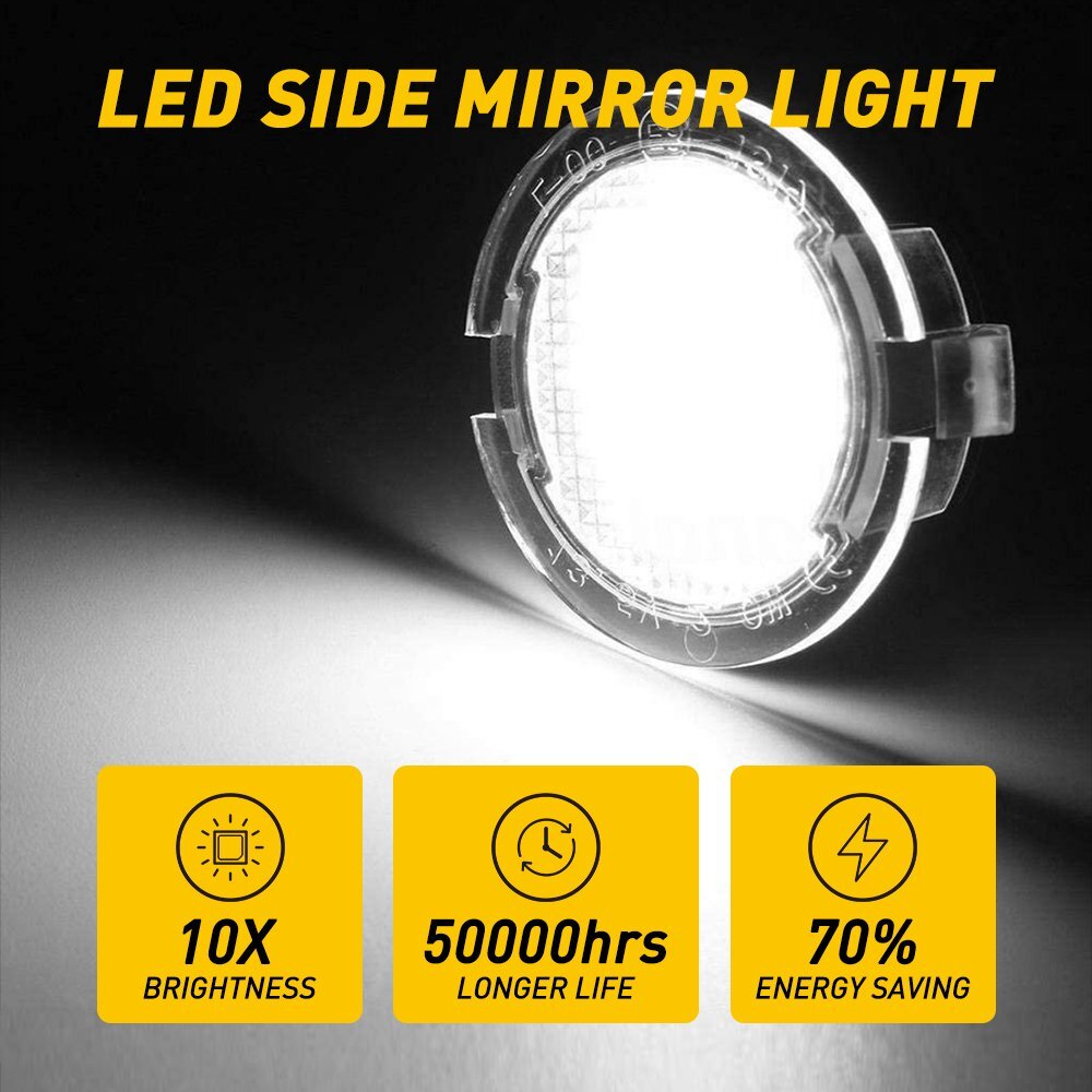 LED Side Mirror Puddle Light Kit For Ford F-150 Explorer Expedition Edge Taurus
