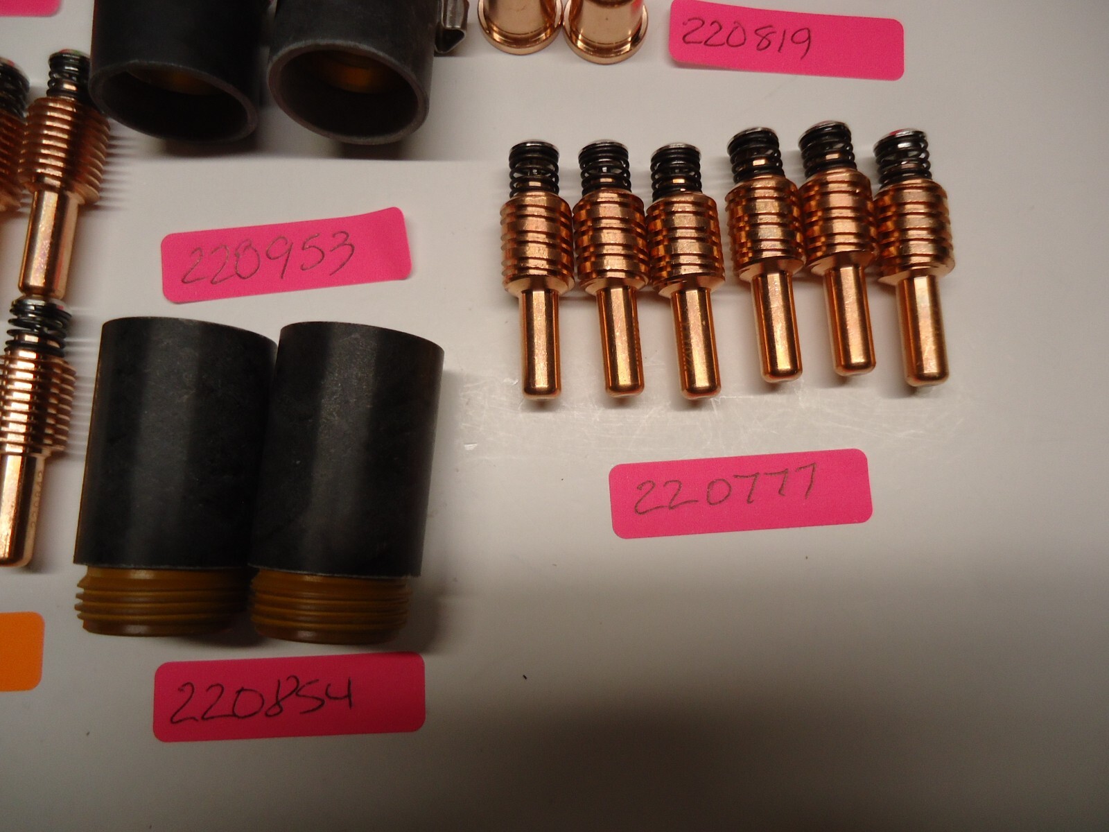 Small lot of plasma cutter consumables.