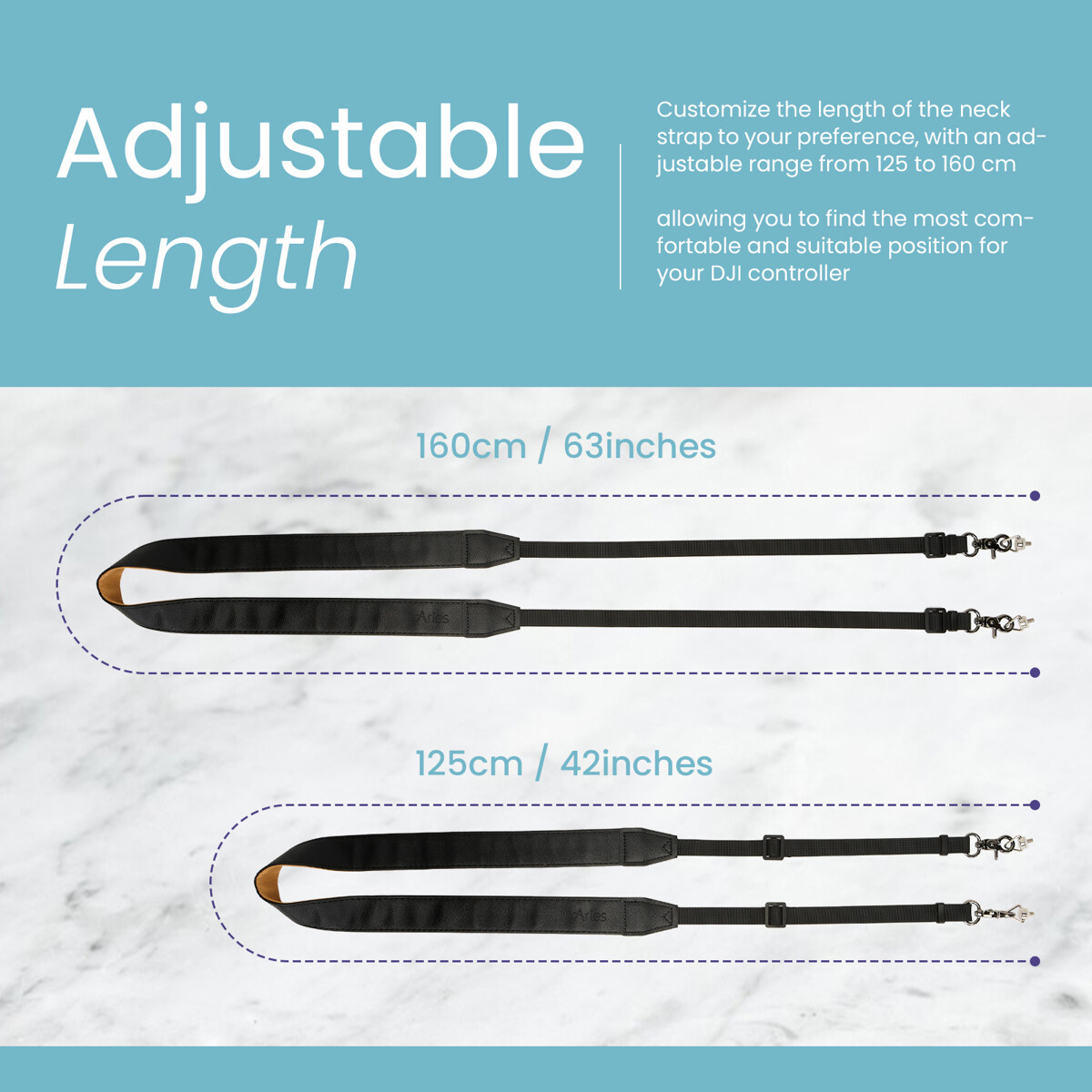 Aries Lanyard Neck Strap for DJI RC2, RC and RC Pro Controller #AR-RCNS-B