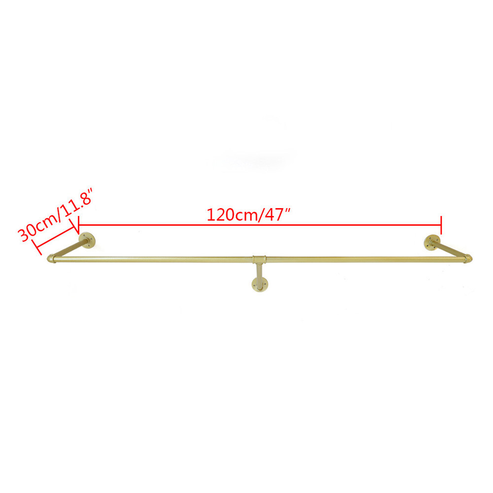 Wall Mount Clothes Rack Industrial Pipe Clothes Hanging Bar Home Garment Storage