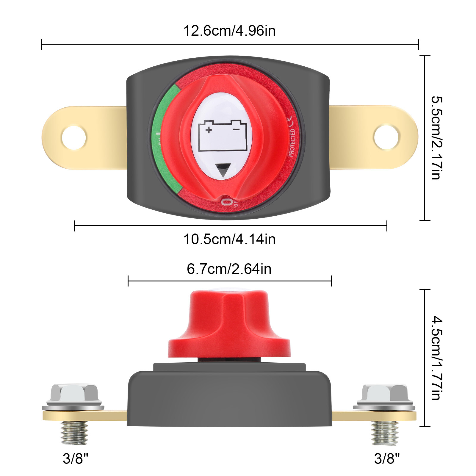 Battery Disconnect Switch Marine Isolator Cut-Off Power Master Battery Switch