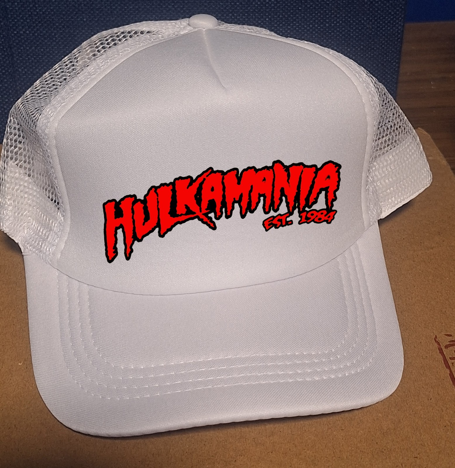 Adjustable Trucker Baseball Hat Cap White Hulkamania