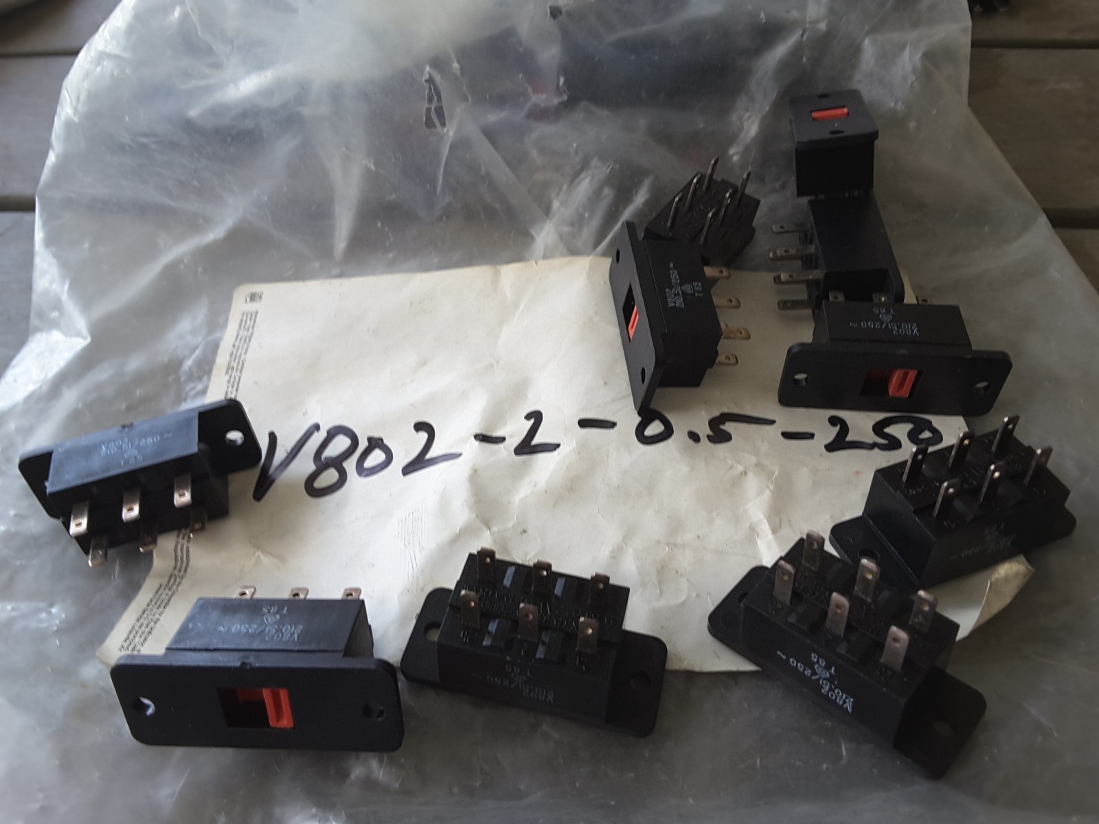 (10) C&K CK V802-2-0.5-250 V802 SWITCH SLIDE DPDT 115V 230V NEW  (10 PCS) $24