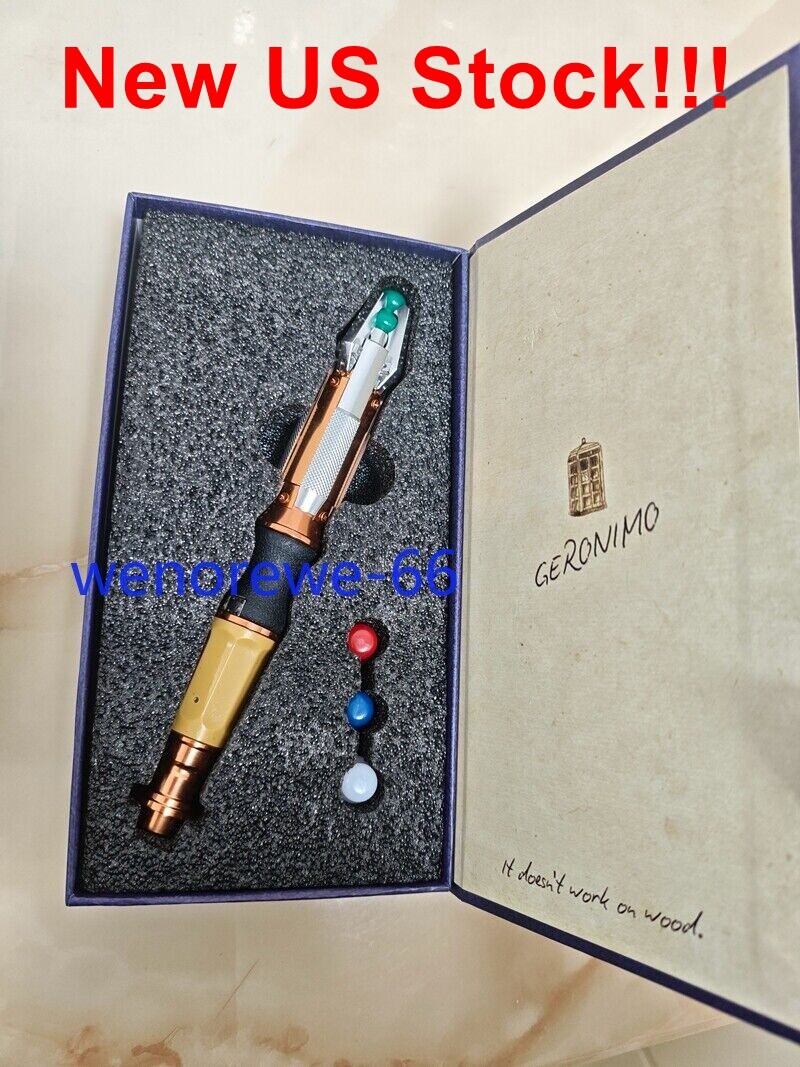 IN US!!! Doctor Who Cosplay 11th Metal Sonic Screwdriver LED Light Prop Replica