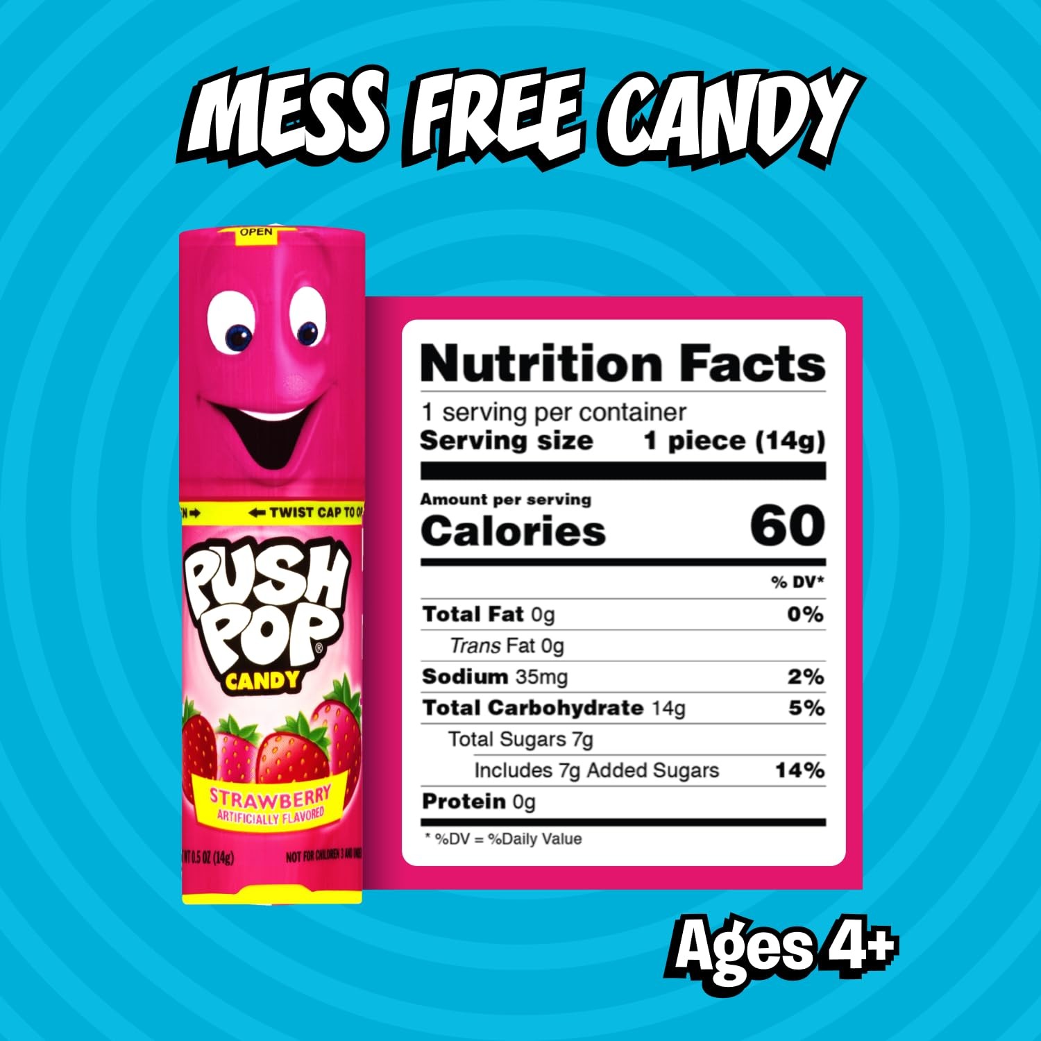Push Pop Lollipops Hard Candy Variety Pack Lollipops Individually Wrapped 10ct