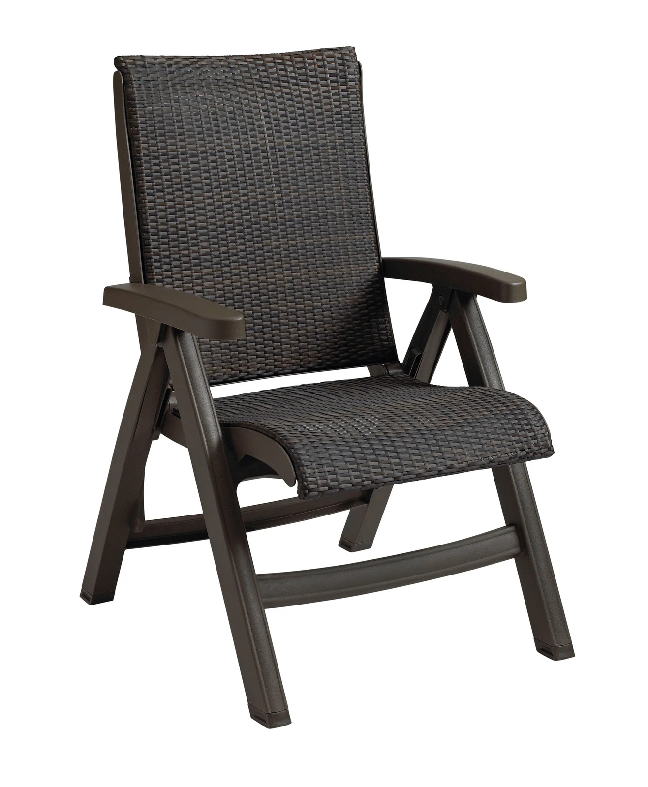 Grosfillex UT071037 Java All Weather Wicker Outdoor Folding Chair - 2 Per Set