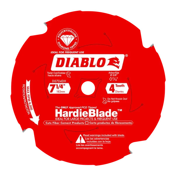 Saw Blade for Fiber Cement 7-1/4" x 4-Teeth
