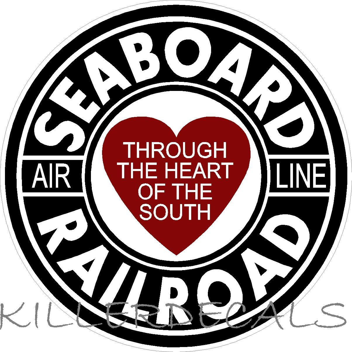 12" SEABOARD RAILROAD LOGO DECAL TRAIN STICKER WALL OR WINDOW