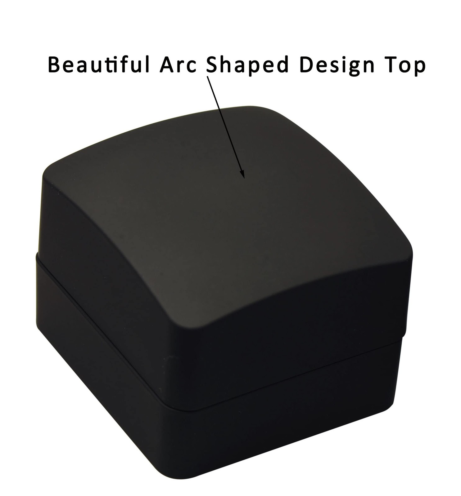 LED Black Ring Box for Proposal, Wedding, Box(Arc Top)
